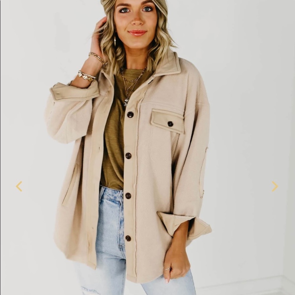 COPY - The Bryce Fleece Shacket - Natural